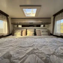 main bedroom of the camper