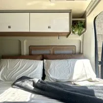 main bedroom of the camper